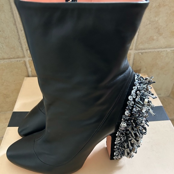 Rare Rochas boots high hill 4 inch black leather - Picture 7 of 11